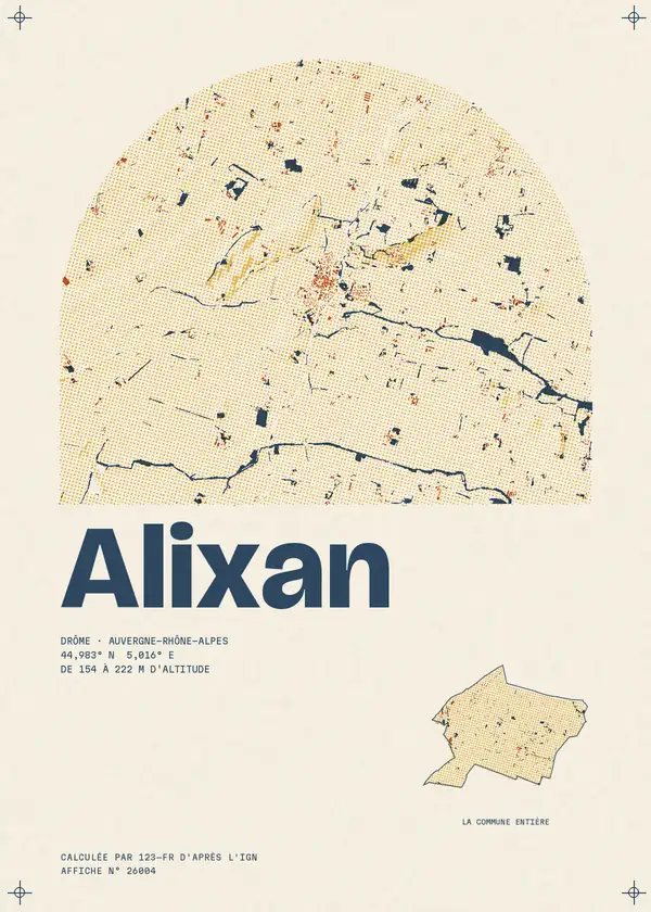 Affiche de Alixan, calculée par 123-fr d'après l'IGN
