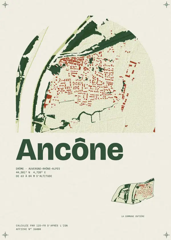 Affiche de Ancône, calculée par 123-fr d'après l'IGN