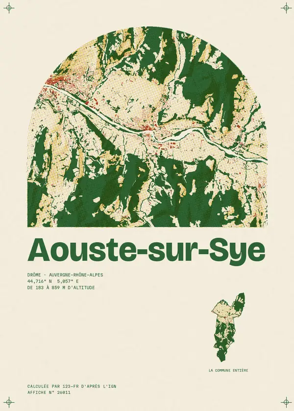 Affiche de Aouste-sur-Sye, calculée par 123-fr d'après l'IGN
