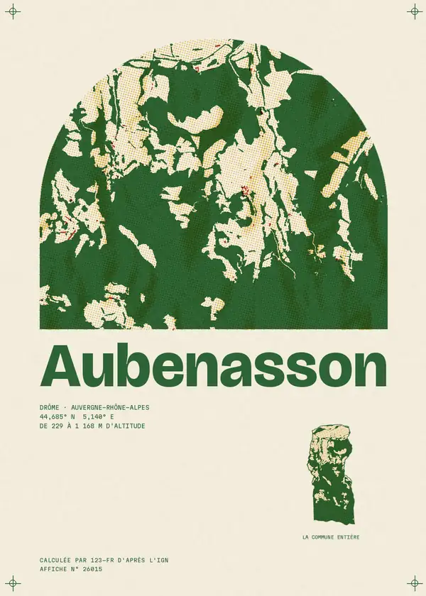 Affiche de Aubenasson, calculée par 123-fr d'après l'IGN