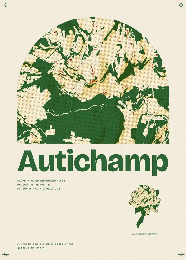Affiche de Autichamp, calculée par 123-fr d'après l'IGN