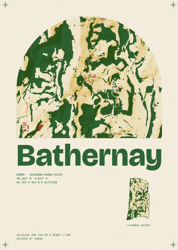 Affiche de Bathernay, calculée par 123-fr d'après l'IGN