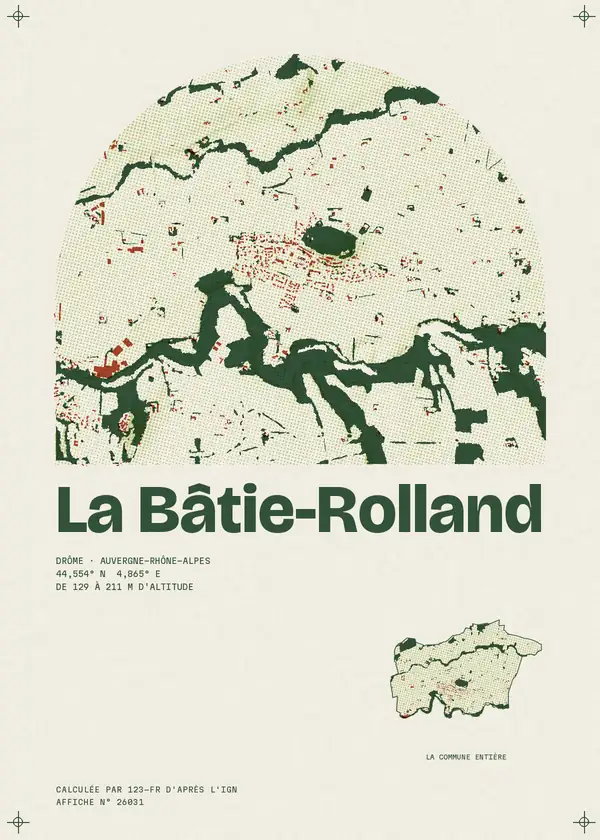 Affiche de La Bâtie-Rolland, calculée par 123-fr d'après l'IGN