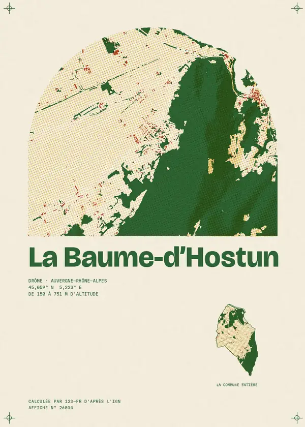 Affiche de La Baume-d'Hostun, calculée par 123-fr d'après l'IGN