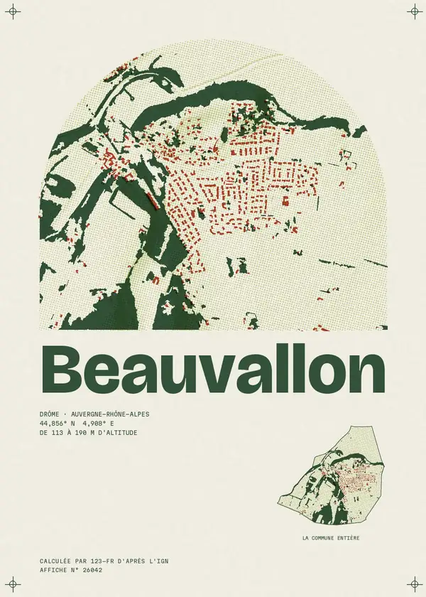 Affiche de Beauvallon, calculée par 123-fr d'après l'IGN