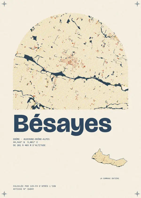 Affiche de Bésayes, calculée par 123-fr d'après l'IGN