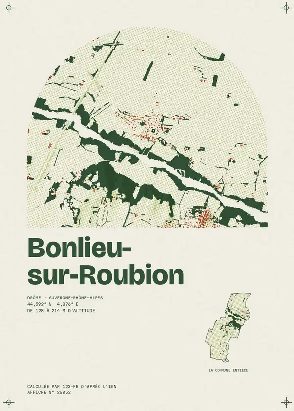 Affiche de Bonlieu-sur-Roubion, calculée par 123-fr d'après l'IGN