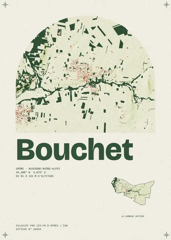Affiche de Bouchet, calculée par 123-fr d'après l'IGN