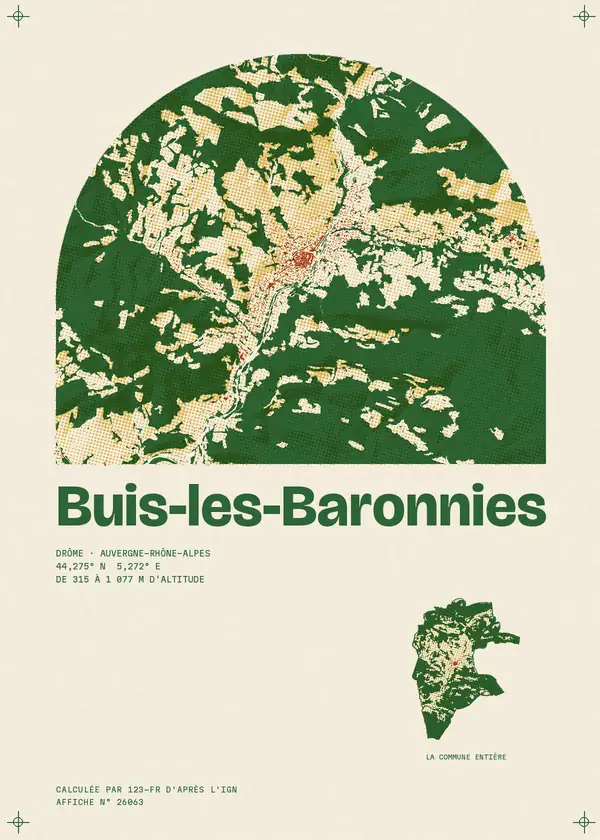 Affiche de Buis-les-Baronnies, calculée par 123-fr d'après l'IGN