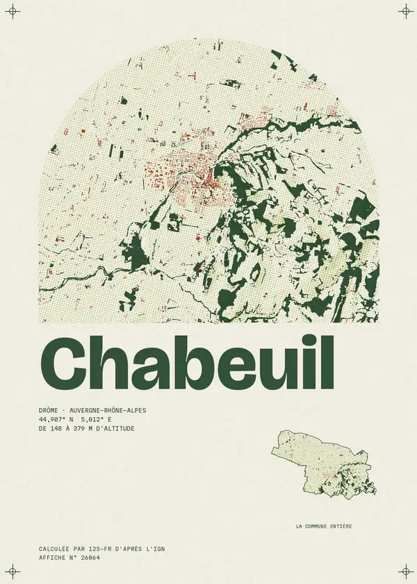 Affiche de Chabeuil, calculée par 123-fr d'après l'IGN