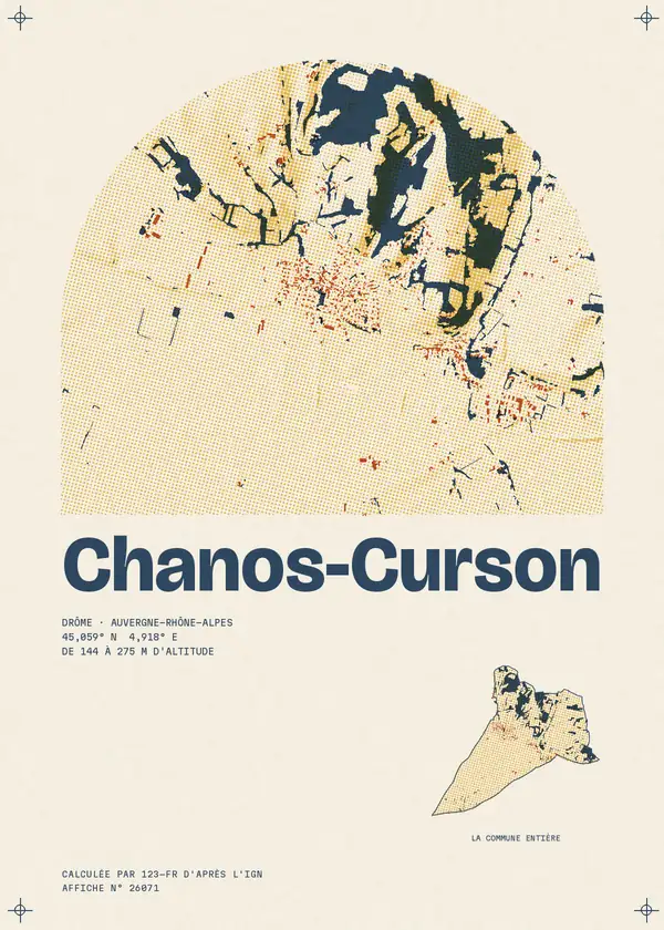 Affiche de Chanos-Curson, calculée par 123-fr d'après l'IGN