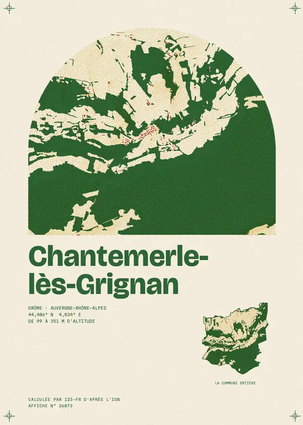 Affiche de Chantemerle-lès-Grignan, calculée par 123-fr d'après l'IGN