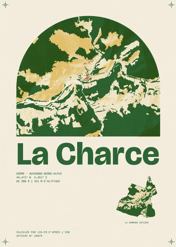 Affiche de La Charce, calculée par 123-fr d'après l'IGN
