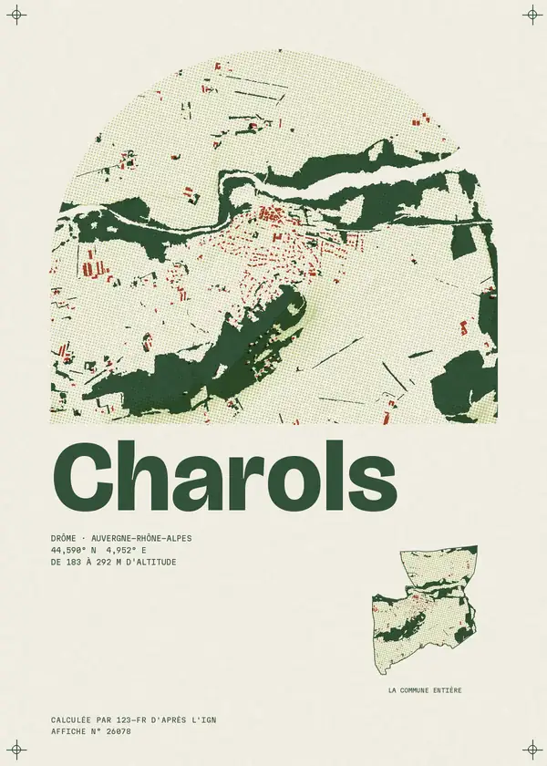 Affiche de Charols, calculée par 123-fr d'après l'IGN