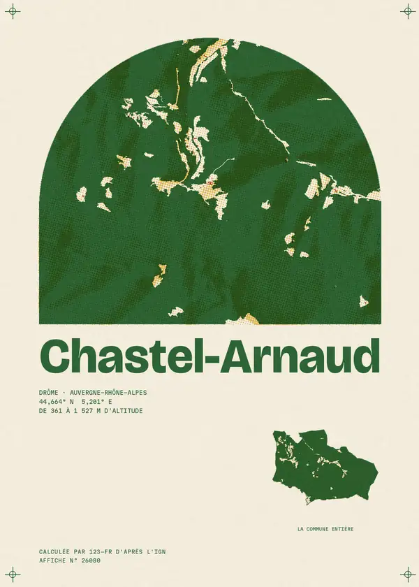 Affiche de Chastel-Arnaud, calculée par 123-fr d'après l'IGN