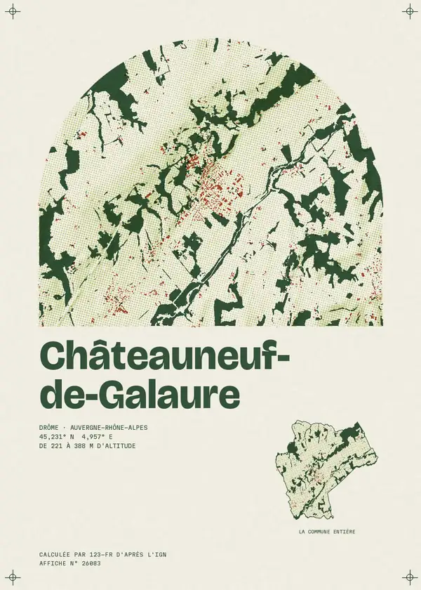 Affiche de Châteauneuf-de-Galaure, calculée par 123-fr d'après l'IGN