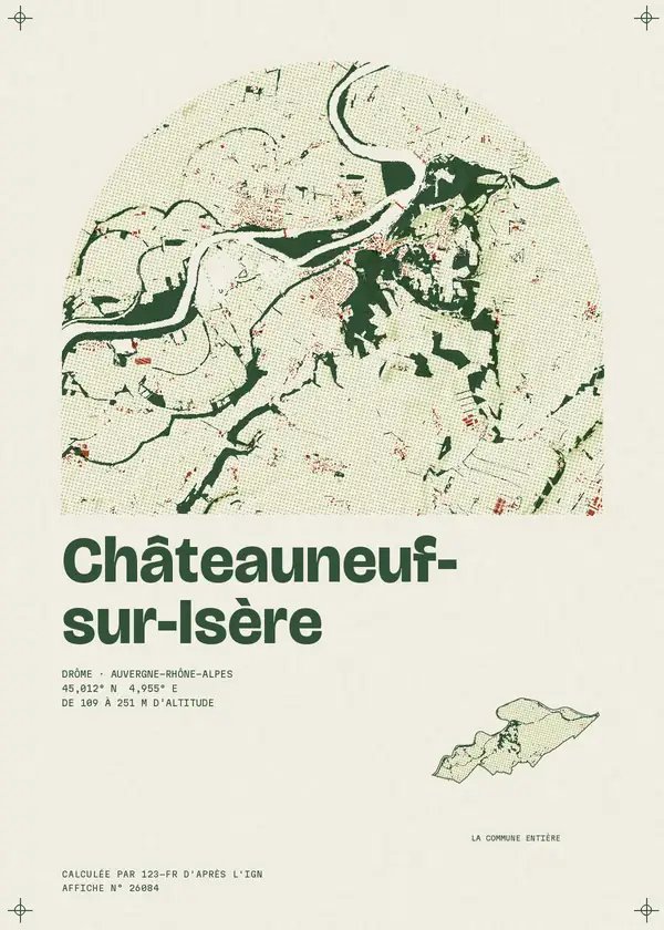 Affiche de Châteauneuf-sur-Isère, calculée par 123-fr d'après l'IGN