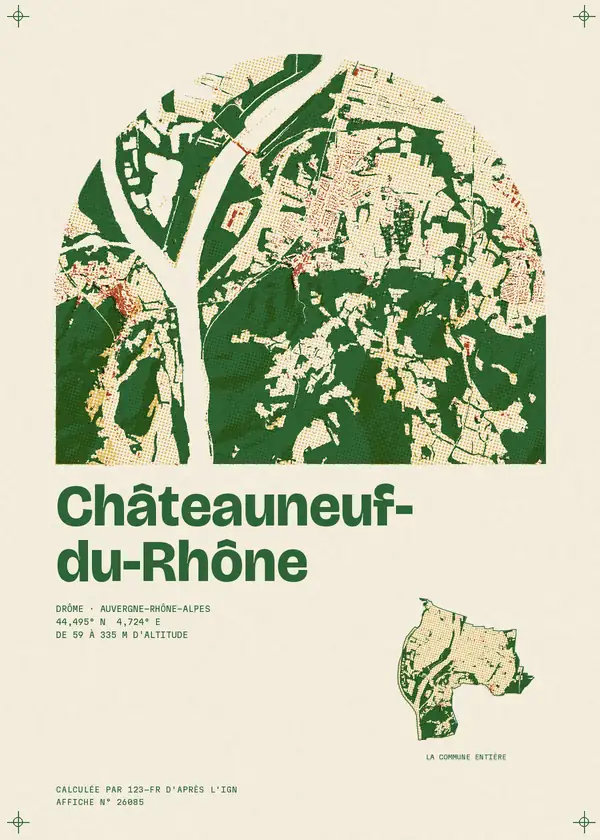 Affiche de Châteauneuf-du-Rhône, calculée par 123-fr d'après l'IGN