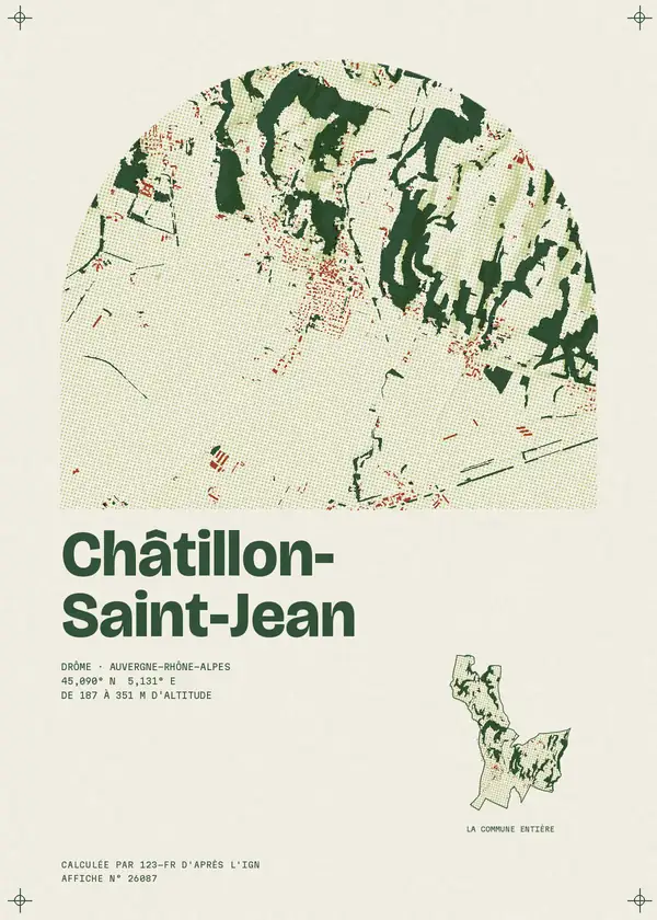 Affiche de Châtillon-Saint-Jean, calculée par 123-fr d'après l'IGN