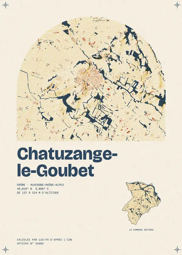 Affiche de Chatuzange-le-Goubet, calculée par 123-fr d'après l'IGN
