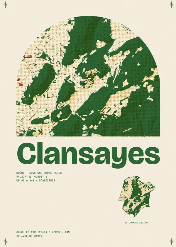 Affiche de Clansayes, calculée par 123-fr d'après l'IGN