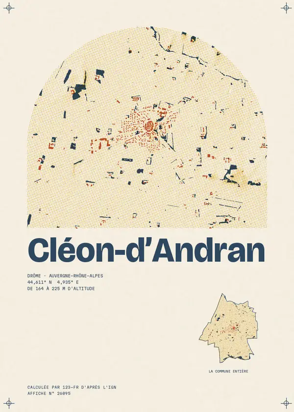 Affiche de Cléon-d'Andran, calculée par 123-fr d'après l'IGN