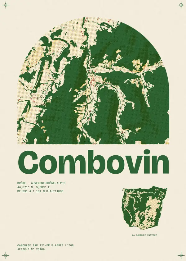 Affiche de Combovin, calculée par 123-fr d'après l'IGN