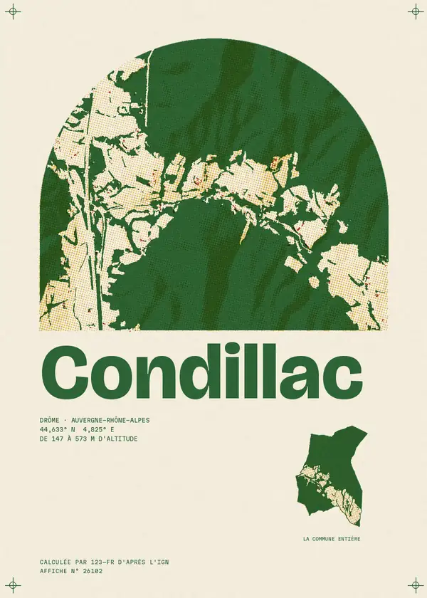 Affiche de Condillac, calculée par 123-fr d'après l'IGN