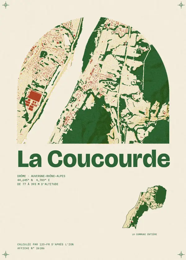 Affiche de La Coucourde, calculée par 123-fr d'après l'IGN