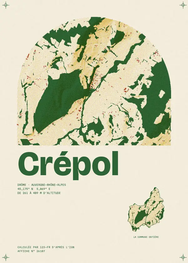 Affiche de Crépol, calculée par 123-fr d'après l'IGN