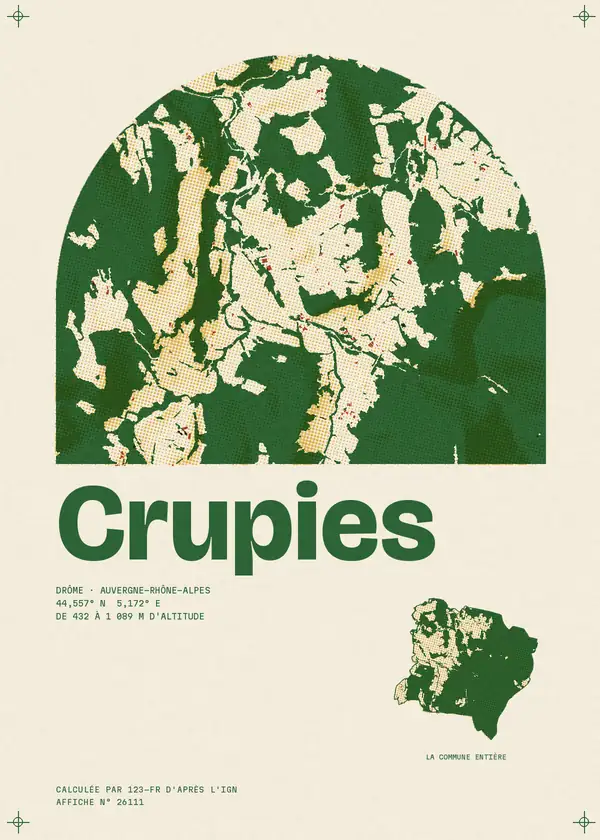 Affiche de Crupies, calculée par 123-fr d'après l'IGN