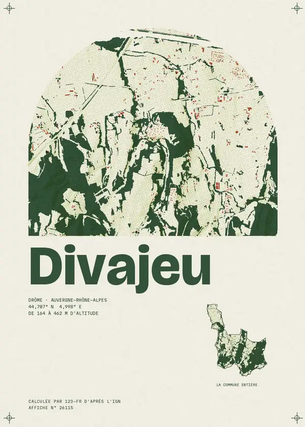 Affiche de Divajeu, calculée par 123-fr d'après l'IGN