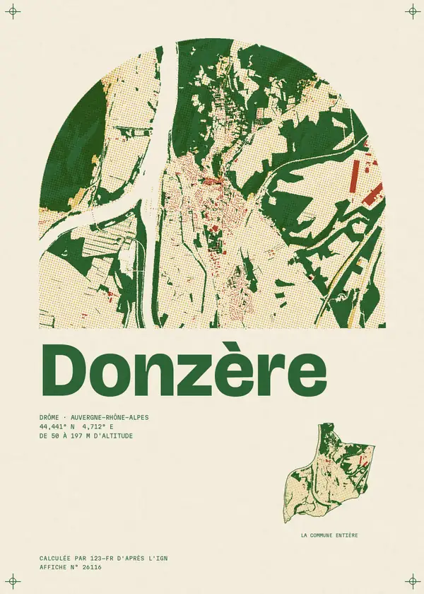 Affiche de Donzère, calculée par 123-fr d'après l'IGN