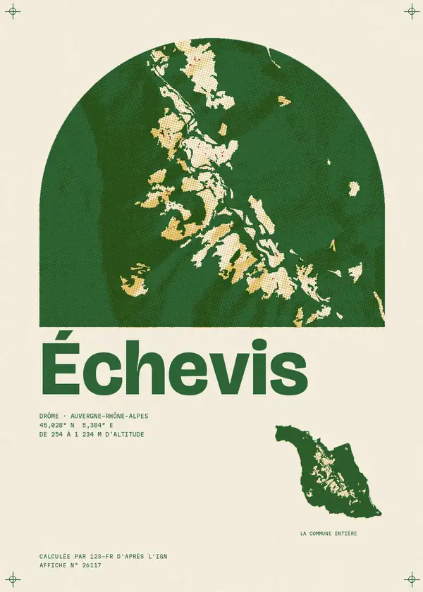 Affiche de Échevis, calculée par 123-fr d'après l'IGN