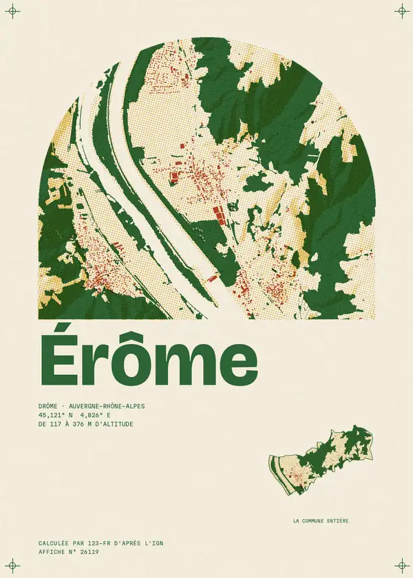 Affiche de Érôme, calculée par 123-fr d'après l'IGN