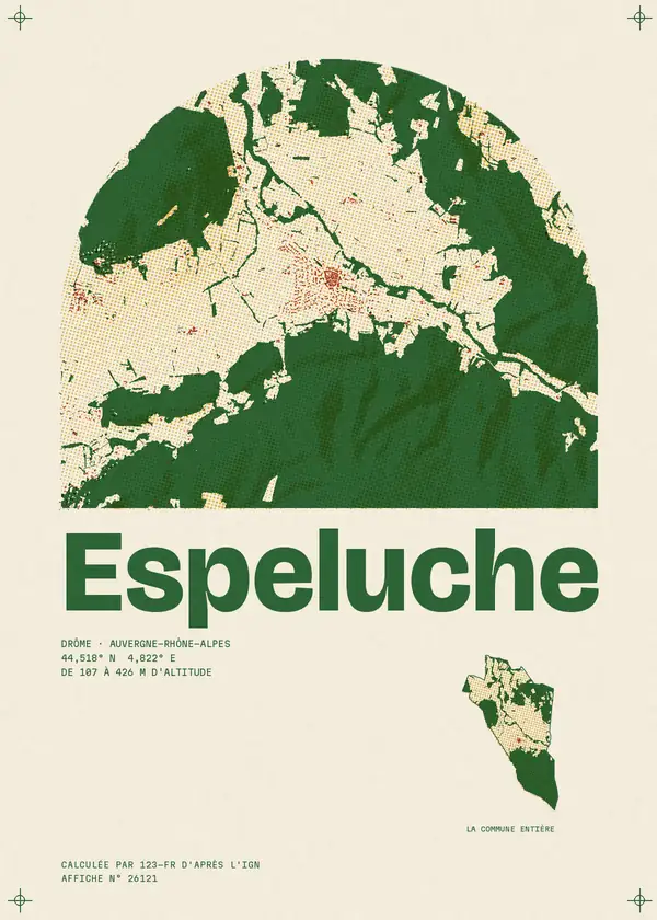 Affiche de Espeluche, calculée par 123-fr d'après l'IGN