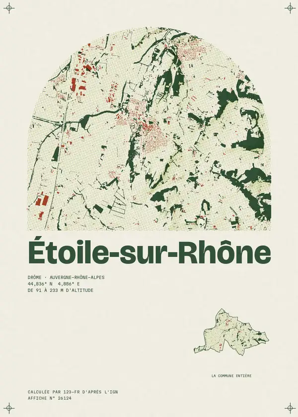 Affiche de Étoile-sur-Rhône, calculée par 123-fr d'après l'IGN