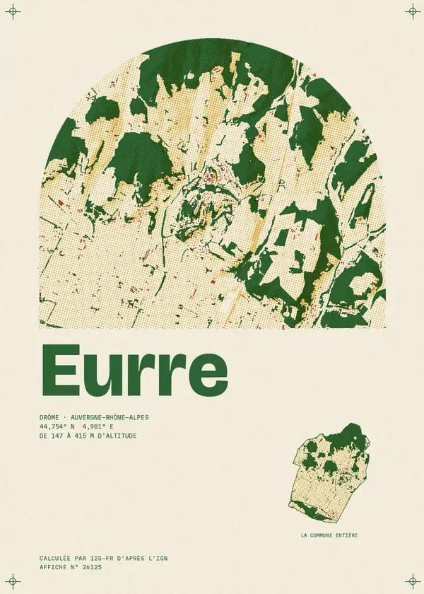 Affiche de Eurre, calculée par 123-fr d'après l'IGN