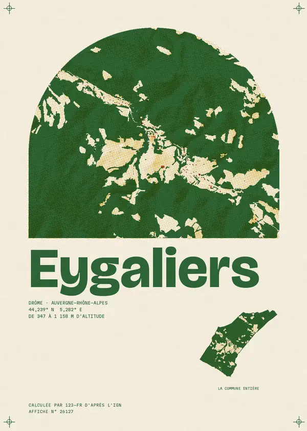 Affiche de Eygaliers, calculée par 123-fr d'après l'IGN