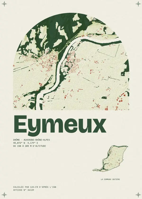 Affiche de Eymeux, calculée par 123-fr d'après l'IGN