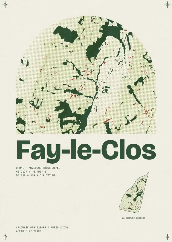 Affiche de Fay-le-Clos, calculée par 123-fr d'après l'IGN