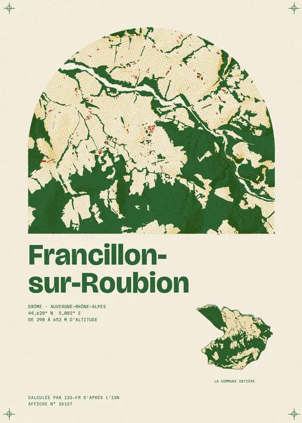 Affiche de Francillon-sur-Roubion, calculée par 123-fr d'après l'IGN