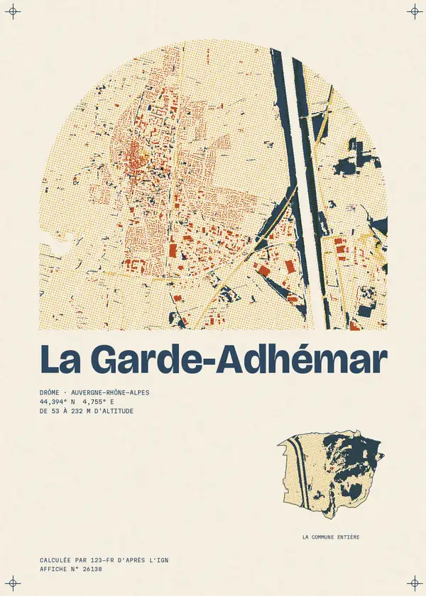 Affiche de La Garde-Adhémar, calculée par 123-fr d'après l'IGN