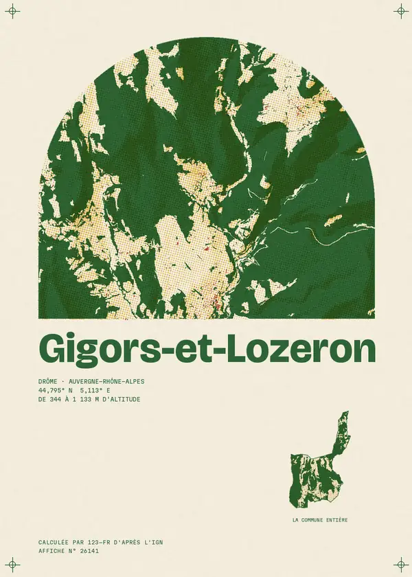 Affiche de Gigors-et-Lozeron, calculée par 123-fr d'après l'IGN