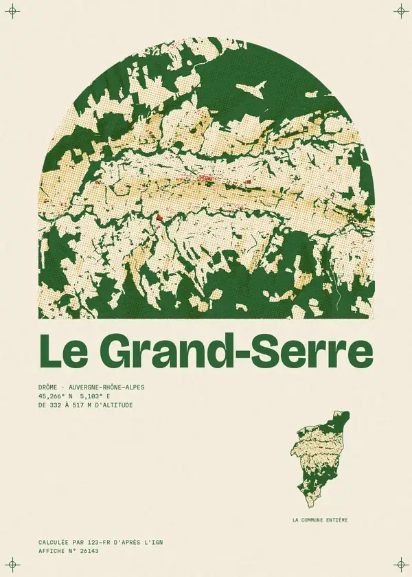 Affiche de Le Grand-Serre, calculée par 123-fr d'après l'IGN