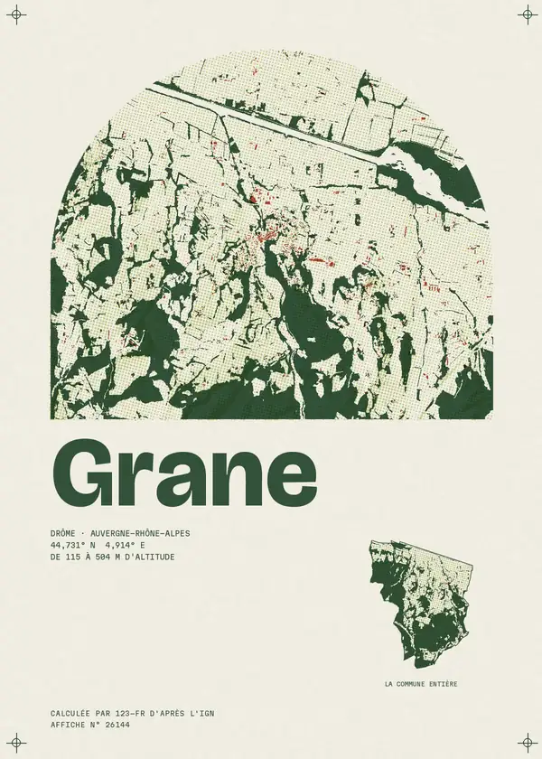 Affiche de Grane, calculée par 123-fr d'après l'IGN