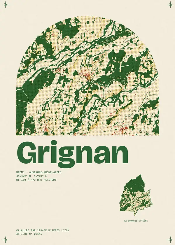 Affiche de Grignan, calculée par 123-fr d'après l'IGN