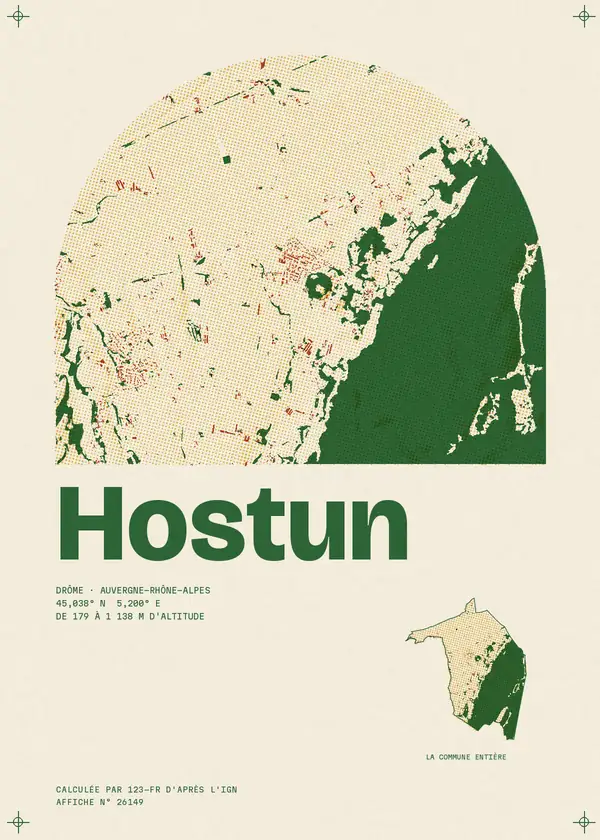 Affiche de Hostun, calculée par 123-fr d'après l'IGN