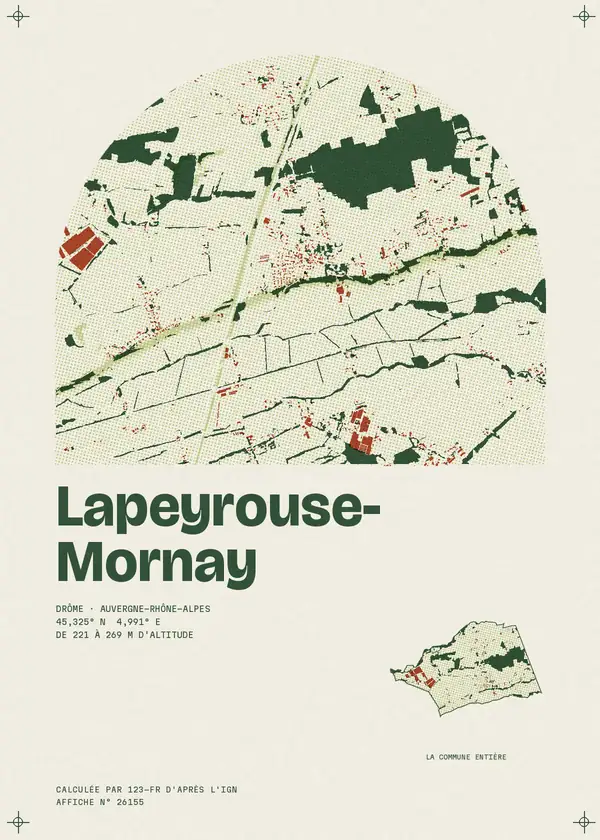 Affiche de Lapeyrouse-Mornay, calculée par 123-fr d'après l'IGN