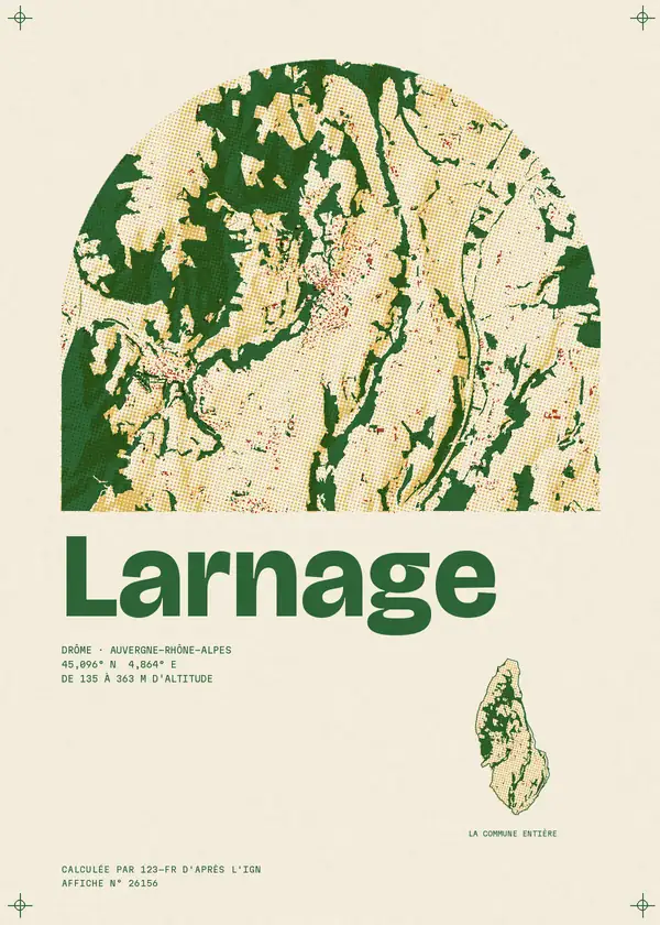 Affiche de Larnage, calculée par 123-fr d'après l'IGN